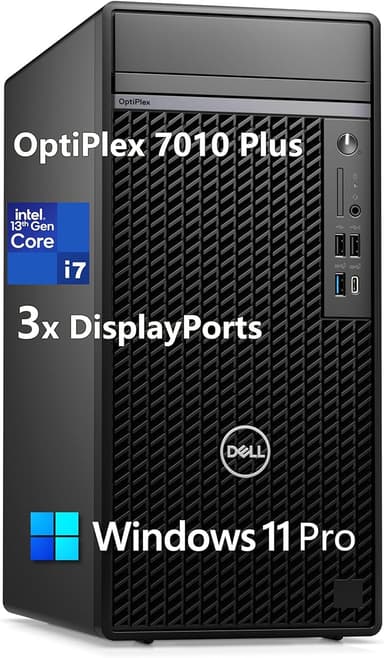 Dell OptiPlex 7010 Plus 7000 Tower Premium Business Desktop Computer, 13th Gen Intel 16-Core i7-13700, 64GB DDR5 RAM, 1TB PCIe SSD, RJ-45, 3 DisplayPorts, Type-C, 9 USB, Windows 11 Pro - Image 1