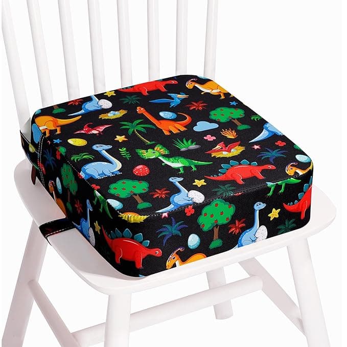 Toddler Booster Seat for Kitchen Chair, Non-Slip Kids Dining Table Booster Seat with Adjustable Safer Straps, Portable Baby Eating Travel Camping Increasing Cushion - Image 1