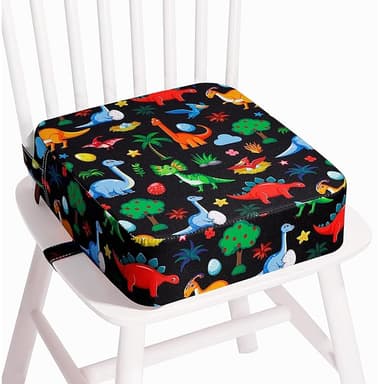 Toddler Booster Seat for Kitchen Chair, Non-Slip Kids Dining Table Booster Seat with Adjustable Safer Straps, Portable Baby Eating Travel Camping Increasing Cushion - Image 1