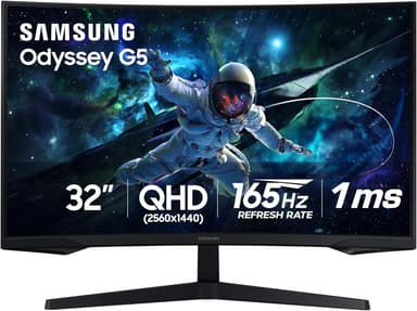 SAMSUNG 32" Odyssey G55C Series QHD 1000R Curved Gaming Monitor, 1ms(MPRT), HDR10, 165Hz, AMD Radeon FreeSync, Eye Care, Glare Free, Sharp Resolution LS32CG550ENXZA - Image 2