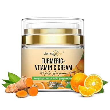 Turmeric Face Cream + 30% Vitamin C Glow Boosting Moisturizer & Skin Repairing, Hydrating with Organic Ingredients Anti-Aging Facial Cream, Normal, Dry, Oily & Combination Skin - 1.7 FL OZ - Image 1