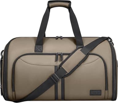 BALEINE Convertible Garment Bag with Shoe Compartment, 2 in 1 Carry on Garment Duffle Bags for Travel, Suit Bag for Men Women (Brown - Image 1