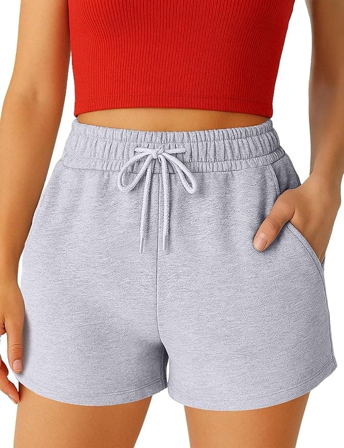 Womens Shorts - SweatShorts Workout Gym Shorts for Women Trendy Fashion Athletic Casual Summer Lounge Sweat Bermuda - Image 1