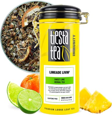 Tiesta Tea - Limeade Livin, Loose Leaf, Sweet Lime Herbal Tea, Non-Caffeinated Fruit Blend, Makes Hot or Iced & Up to 50 Cups, 4oz Refillable Tin - Image 2