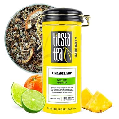 Tiesta Tea - Limeade Livin, Loose Leaf, Sweet Lime Herbal Tea, Non-Caffeinated Fruit Blend, Makes Hot or Iced & Up to 50 Cups, 4oz Refillable Tin - Image 1