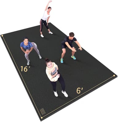 GXMMAT Extra Large Exercise Mat 16'x6'/12'x6'/10'x6'/8'x6'(7mm), Extra Wide Workout Mats for Home Gym Flooring, Non-Slip Thick Durable Cardio Mat for MMA,Plyo,Jump Rope,Weights,Fitness,Shoe-Friendly - Image 2