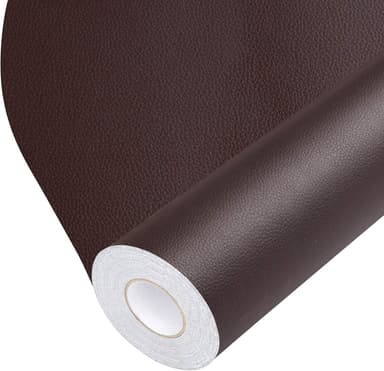 Leather Repair Tape Self-Adhesive Leather Repair Patch for Couch Furniture Sofas Car Seats Advanced PU Vinyl Leather Repair Kit (Dark Brown, 17X79 inch - Image 2
