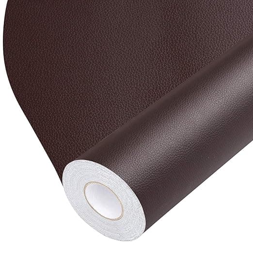 Leather Repair Tape Self-Adhesive Leather Repair Patch for Couch Furniture Sofas Car Seats Advanced PU Vinyl Leather Repair Kit (Dark Brown, 17X79 inch - Image 1