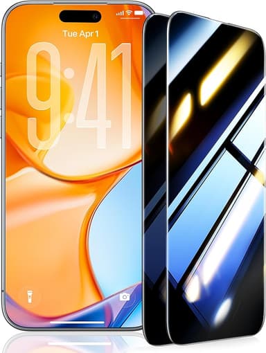 UltraGlass TOP 9H+ Armor for iPhone 17 Pro Privacy Screen Protector [NO.1 Military Grade Shatterproof] Privacy Screen iPhone 17 Pro Tempered Glass [100% Anti-Spy] Longest Durable, 2 Pack, 6.3'' - Image 1
