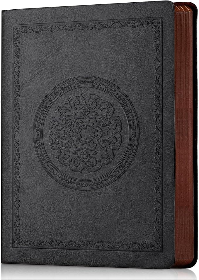 2026 Leather Vintage Journal Notebook,300 Pages,Leather Softcover Lined Journal Notebooks for Women Men,Notebook Journals for Writing Travel,Business,Office,5.7'' X 8.3'',Black - Image 1