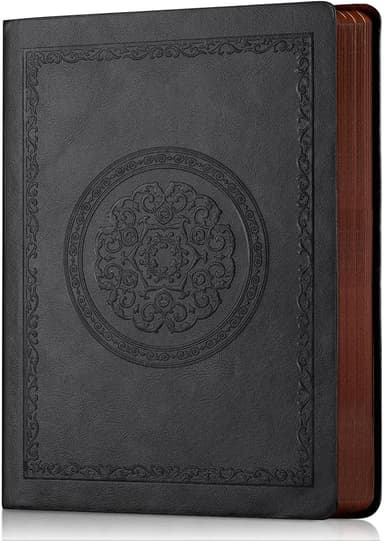 2026 Leather Vintage Journal Notebook,300 Pages,Leather Softcover Lined Journal Notebooks for Women Men,Notebook Journals for Writing Travel,Business,Office,5.7'' X 8.3'',Black - Image 1