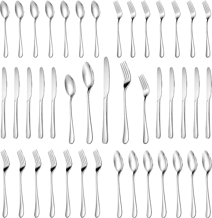 MUTNITT 30 Pcs Silverware Set Service for 6,Premium Stainless Steel Flatware Set,Mirror Polished Cutlery Utensil Sets,Durable Kitchen Eating Tableware Sets,Include Fork Knife Spoon,Dishwasher Safe - Image 1
