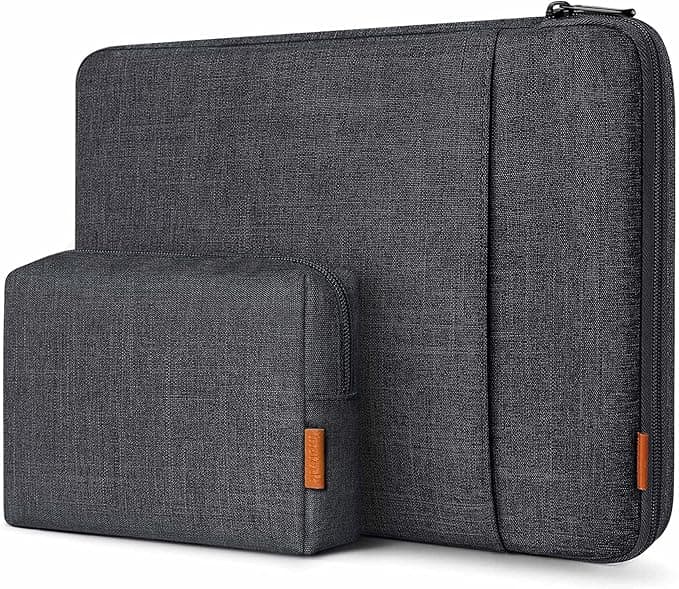 Inateck 360° Protective Laptop Bag with Accessory Bag, Compatible with 14-inch MacBook Pro/Max M4 M3 M2 M1 2021-2024, Black Gray - Image 1