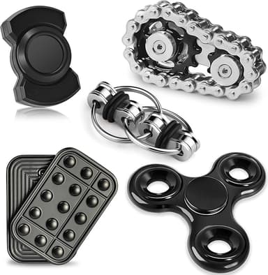 Valentines Day Gifts for Him 5 Pcs Fidget Toys Adults & Teen Metal Fidgets Spinner Magnetic Slider Cool Gadgets Office Desk Toy Stress Relief Sensory Items for Autism ADHD Anxiety Gift for Teen Boys - Image 1