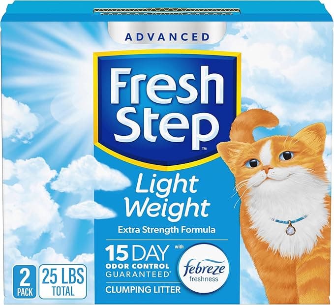 Fresh Step Light Weight Advanced Extreme Cat Litter with Febreze Freshness, Extra Strength Formula Clumping Litter, 25 lbs. (2 x 12.5 lb. Box - Image 1