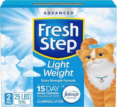Fresh Step Light Weight Advanced Extreme Cat Litter with Febreze Freshness, Extra Strength Formula Clumping Litter, 25 lbs. (2 x 12.5 lb. Box - Image 1