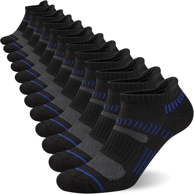 COOPLUS Mens Ankle Socks Athletic Cushioned Breathable Low Cut Tab With Arch Support - 6 Pairs - Image 1