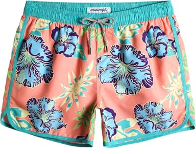 maamgic Mens Boys Short 80s 90s Vintage Swim Trunks with Mesh Lining Quick Dry Swim Suits Board Shorts - Image 2