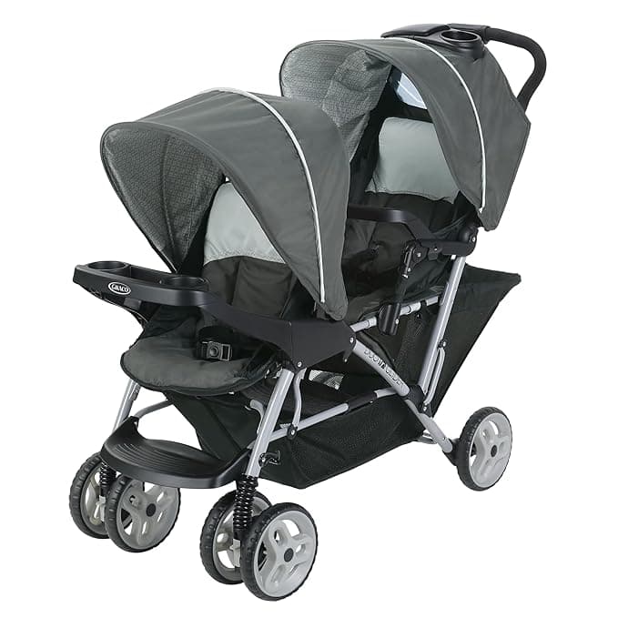 Graco DuoGlider Double Stroller | Lightweight Double Stroller with Tandem Seating, Glacier - Image 1