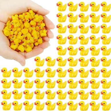 100 Pcs Mini Resin Ducks Bulk Tiny Ducks Set for Potted Miniature Decoration Garden Dollhouse Cake Decoration DIY Slime Kit Craft Charms Party Toys - Image 1