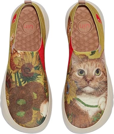 UIN x FatCatArt Collaboration Slip Ons Casual Loafers Lightweight Comfortable Sneakers Art Travel Shoes - Image 1