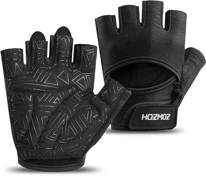 Ventilated Weight Lifting Gloves, Thick Padded Workout Gym Gloves with Full Palm Protection & Grip & Shock Absorption for Women & Men's Fitness Exercise Training - Image 1