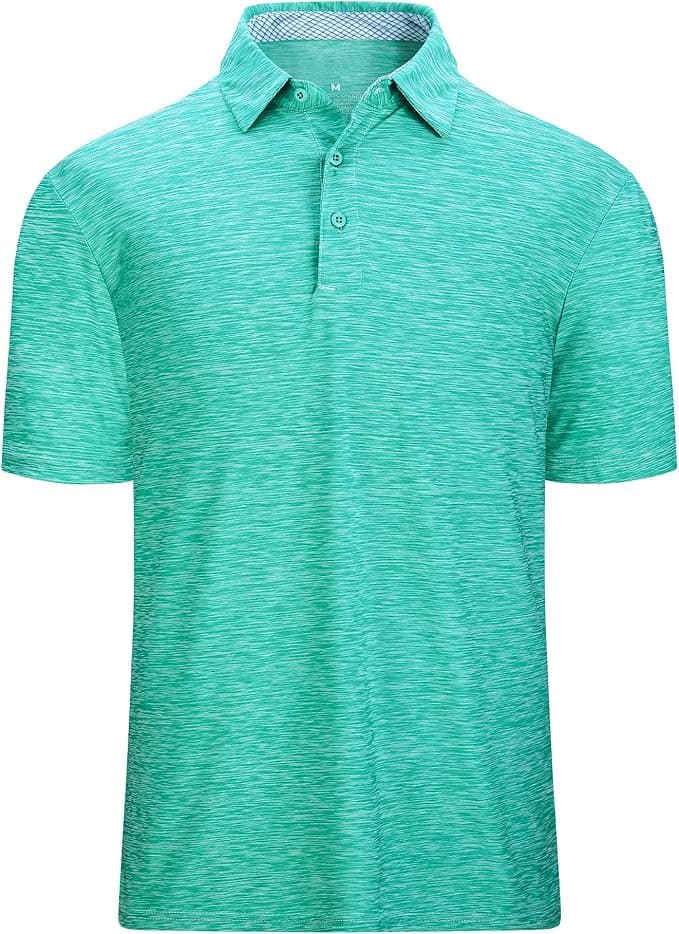 Damipow Premium Golf Shirts for Men Dry Fit Performance Polo Short Sleeve Collared Shirt - Image 1