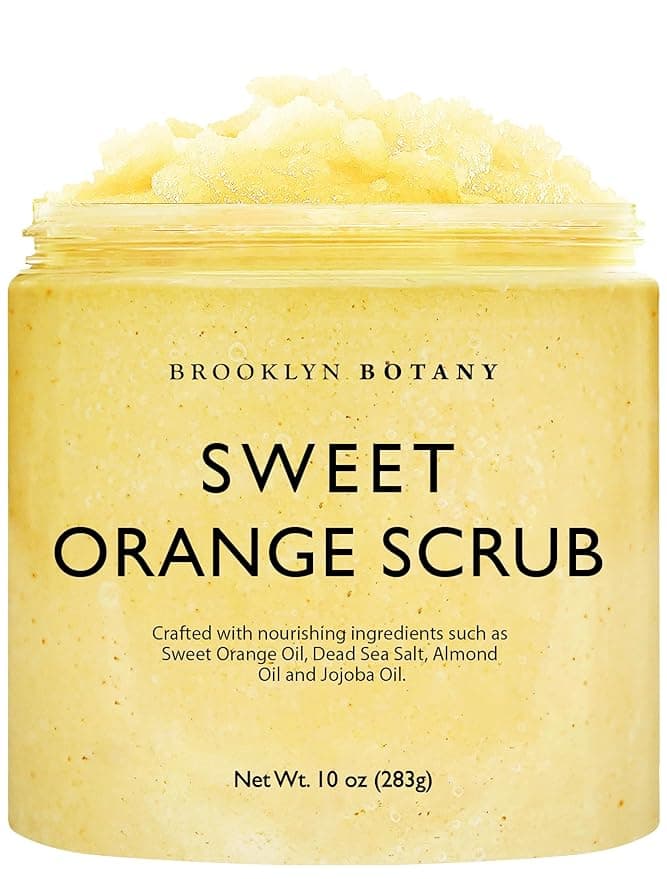 Brooklyn Botany Sweet Orange Body Scrub - Moisturizing and Exfoliating Body, Face, Hand, Foot Scrub - Fights Stretch Marks, Fine Lines, Wrinkles - Great Gifts for Women & Men - 10 oz - Image 1