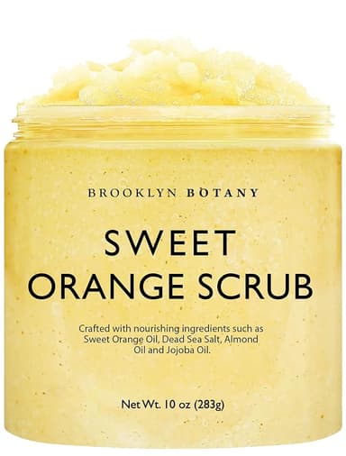 Brooklyn Botany Sweet Orange Body Scrub - Moisturizing and Exfoliating Body, Face, Hand, Foot Scrub - Fights Stretch Marks, Fine Lines, Wrinkles - Great Gifts for Women & Men - 10 oz - Image 1