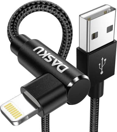 90 Degree iPhone Charging Cable 2Pack 10ft Right Angle Nylon Braided Lightning Charger Cord Compatible with iPhone 14 13 12 11 Pro Max XS XR X 8 7 6 5 Plus iPad（Black） - Image 2