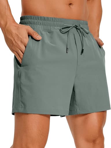 CRZ YOGA Men's Linerless Workout Shorts - 5'' Lightweight Quick Dry for Running Sports Athletic Gym with Pockets - Image 1