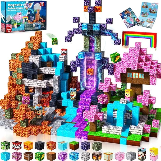 Magnetic Blocks - 150 PCS Build Dark Swordsman's Forest Castle - Magnetic Toys for Montessori Toddler Christmas Birthday Gifts - STEM Sensory Toys for 3 4 5 6 7 8 9 10 Year Old Boys & Girls - Image 1