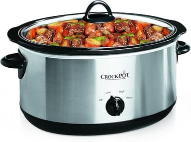 Crock-Pot 7 Quart Oval Manual Slow Cooker, Stainless Steel (SCV700-S-BR), Versatile Cookware for Large Families or Entertaining - Image 1