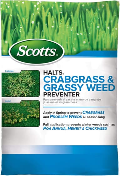 Scotts Halts Crabgrass and Grassy Weed Preventer, Crabgrass Preventer, Pre Emergent Weed Control for Lawns, Prevents Chickweed & More, Treats up to 5,000 sq. ft., 10.06 lb - Image 2