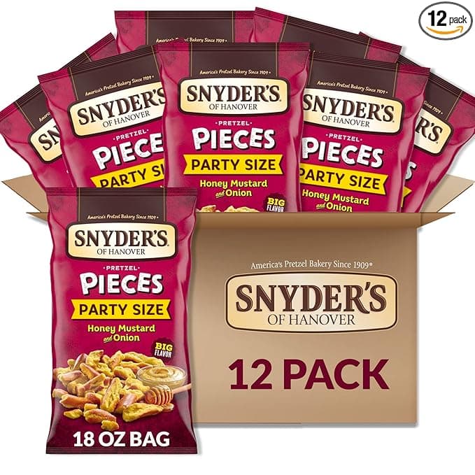 Snyder's of Hanover Pretzel Pieces, Honey Mustard and Onion, Party Size 18 Oz (Pack of 12 - Image 1