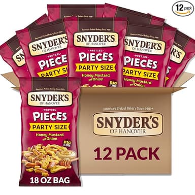 Snyder's of Hanover Pretzel Pieces, Honey Mustard and Onion, Party Size 18 Oz (Pack of 12 - Image 1
