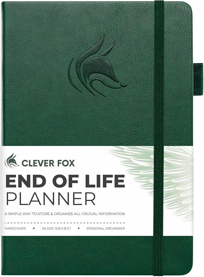 Clever Fox End of Life Planner – Final Arrangements Organizer for Beneficiary, Will Preparation, Last Wishes & Funeral Planning, A5 (Dark Green - Image 1