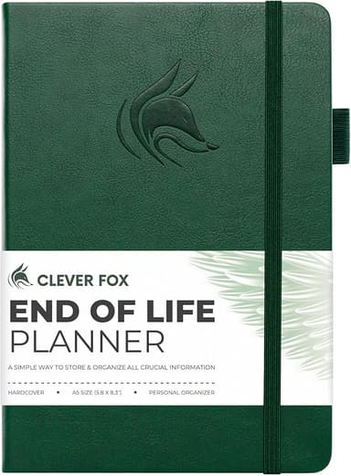 Clever Fox End of Life Planner – Final Arrangements Organizer for Beneficiary, Will Preparation, Last Wishes & Funeral Planning, A5 (Dark Green - Image 1