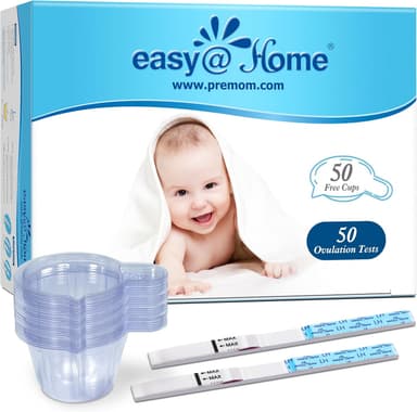 Easy@Home Ovulation Test Predictor Kit : Accurate Fertility Test for Women (Width of 5mm), Fertility Monitor Test Strips, 50 LH Strips with 50 Urine Cups - Image 2