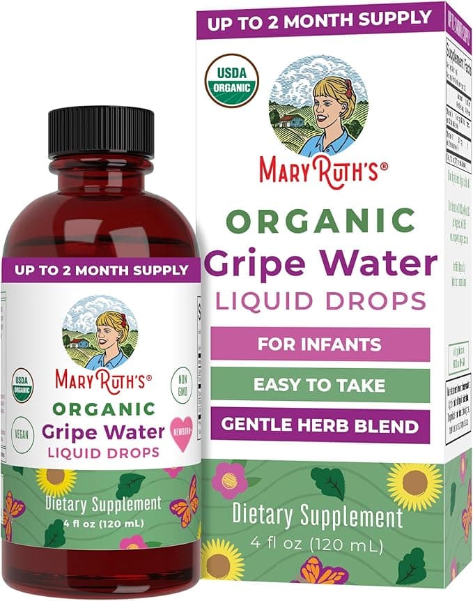 USDA Organic Gripe Water for Babies by MaryRuth's | Herbal Blend for Little Tummies | Baby Essentials | for Newborns | Ginger Root | Fennel Seed | Dill Seed | Vegan | 4 oz | 30-60 Servings - Image 1