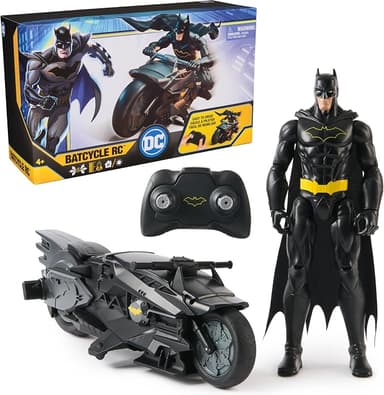 DC Comics, Batman Stealth Remote Control Batcycle with 12" Batman Action Figure, Super Hero Kids Toys for Boys and Girls Ages 4 & Up - Image 1