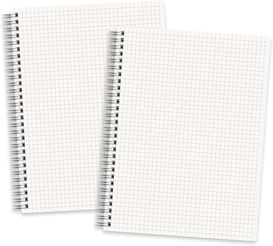 RETTACY Graph Grid Paper Notebook, 2-Pack, 160 Pages per Pack, B5 Medium Size (7.6'' × 10''), 100 GSM Thick Paper, Spiral-bound, Flexible Plastic Cover, for Students, Homework, Math, Engineering - Image 1