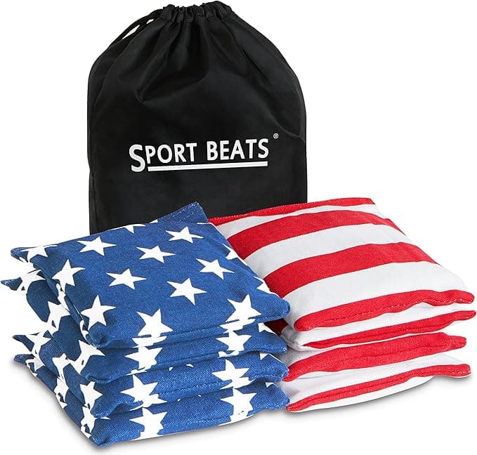 SPORT BEATS Cornhole Bags Set of 8 Regulation Weight & Size Includes Carry Case - Image 1
