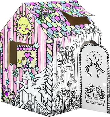 Bankers Box at Play Color in Unicorn Playhouse, Cardboard Playhouse and Life Size Craft Activity for Kids and Families - Image 2
