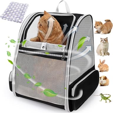 Lollimeow Cat Backpack Carrier, Ideal for Small Animals & Puppies, Airline Approved,Safe for Travel, Hiking, Vet Transport & Outdoor Use Fully Ventilated Design for Ultimate Comfort On-The-Go - Image 1