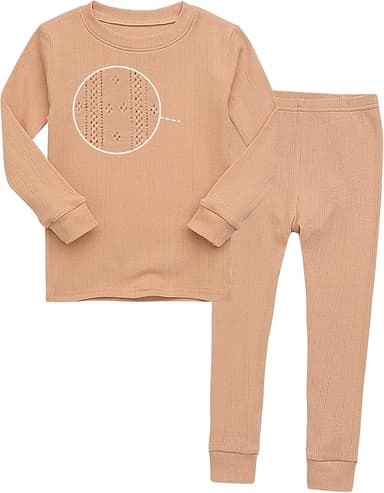 VAENAIT BABY 6M-12Y Toddler Kids Jacquard Texture Super Soft Lightweight Breathable Modal Cotton Sleepwear Pajamas Set - Image 1