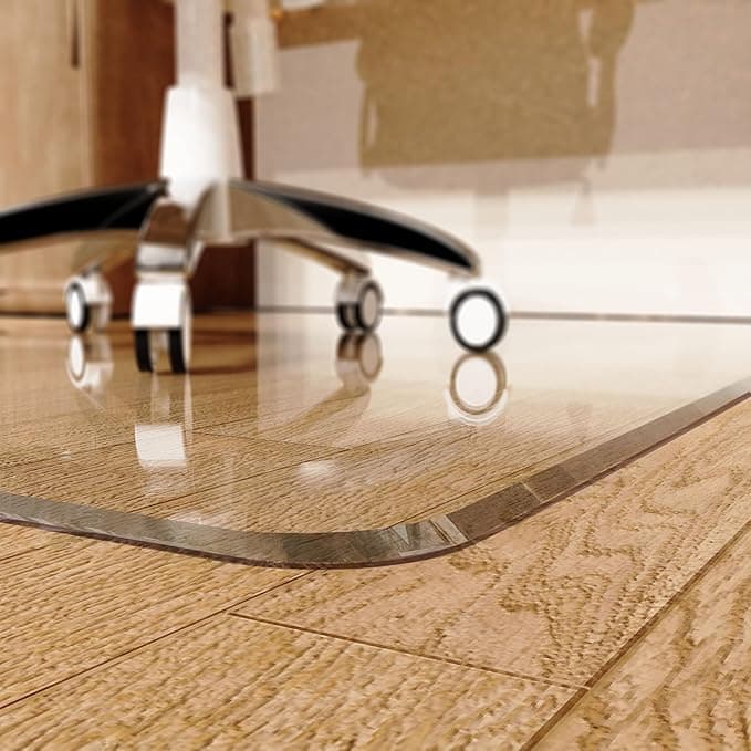 Beveled Edge Office Chair Mat for Carpet or Hardwood Floor 36" x 48" Clear Chair Mats for a Smooth Glide and Easy Roll On/Off, Heavy Duty and Non-Slip Pad Floor Ultimate Desk Chair Mat - Image 1