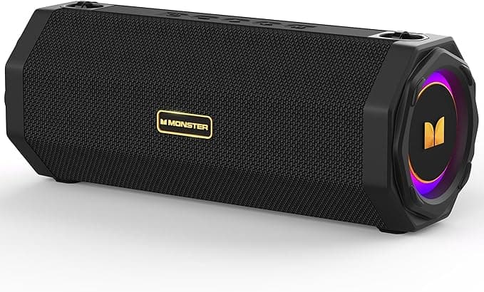 Monster Speaker S200 Wireless Portable Bluetooth Speaker, 24H Playtime, IPX6 Waterproof, 50W Stereo Sound, Bluetooth 5.4, Dual Bass Speakers, Perfect for Home, Parties, and Travel - Image 1