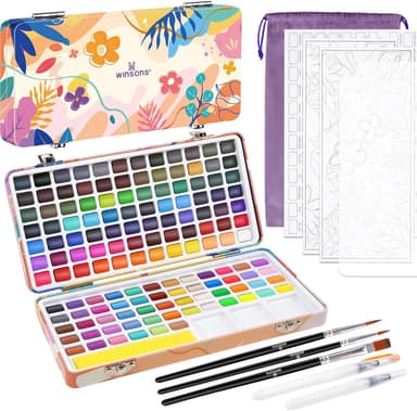 138 Colors Watercolor Paint Set, Travel Watercolor Set with Mini Palette, Brushes, and Watercolor Sheets– Non-Toxic, High-Pigment Art Supplies for Artists, Amateur Hobbyists and Painting Lovers - Image 2