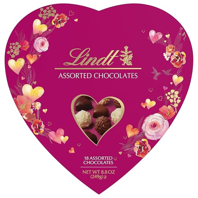 Lindt Valentine's Classic Heart Assorted Gourmet Chocolate Candy Truffles, 8.8 oz - Image 1